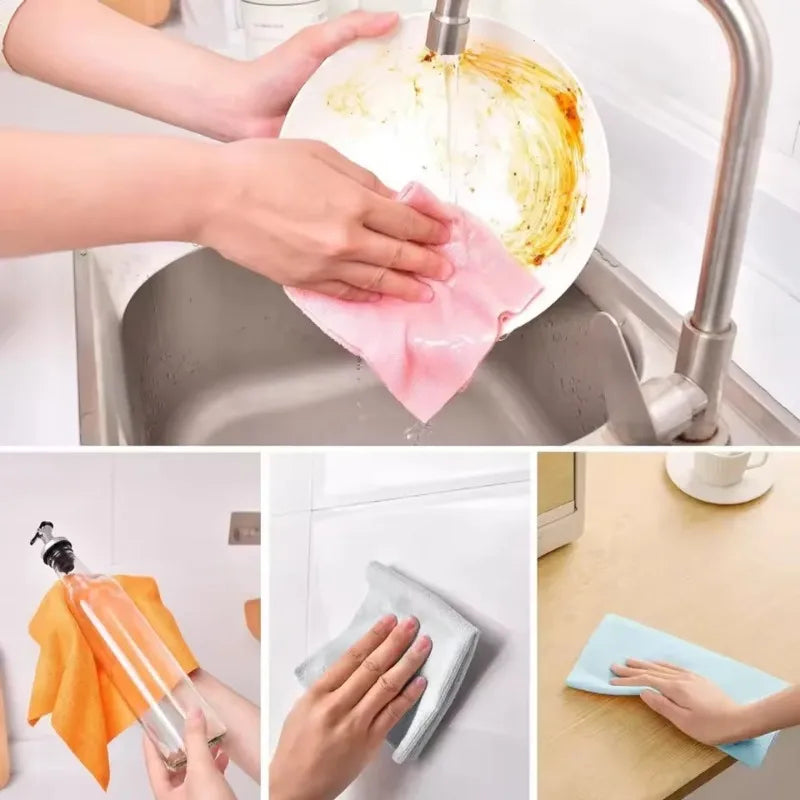 Reusable Microfiber Cleaning Wipes – Washable Roll of 20