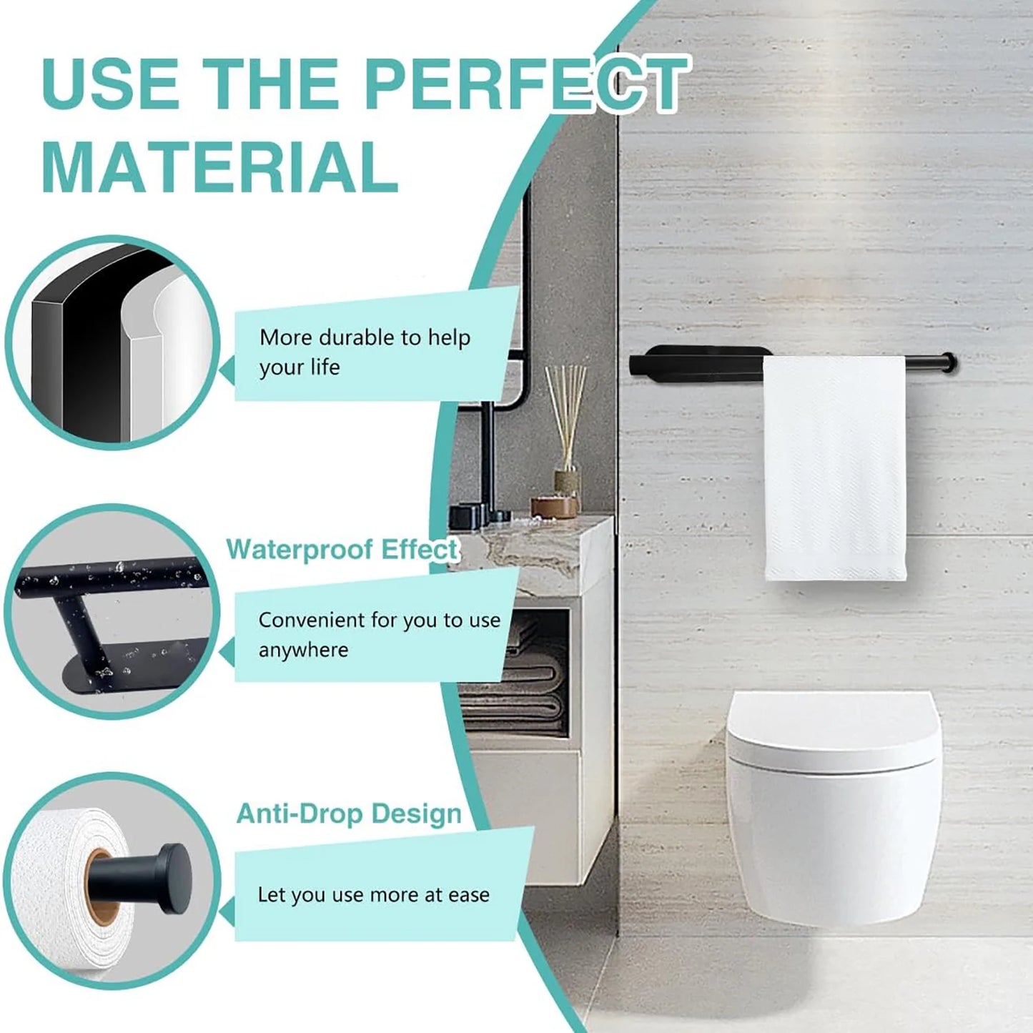 Adhesive Toilet Paper Holder – No Drilling Required