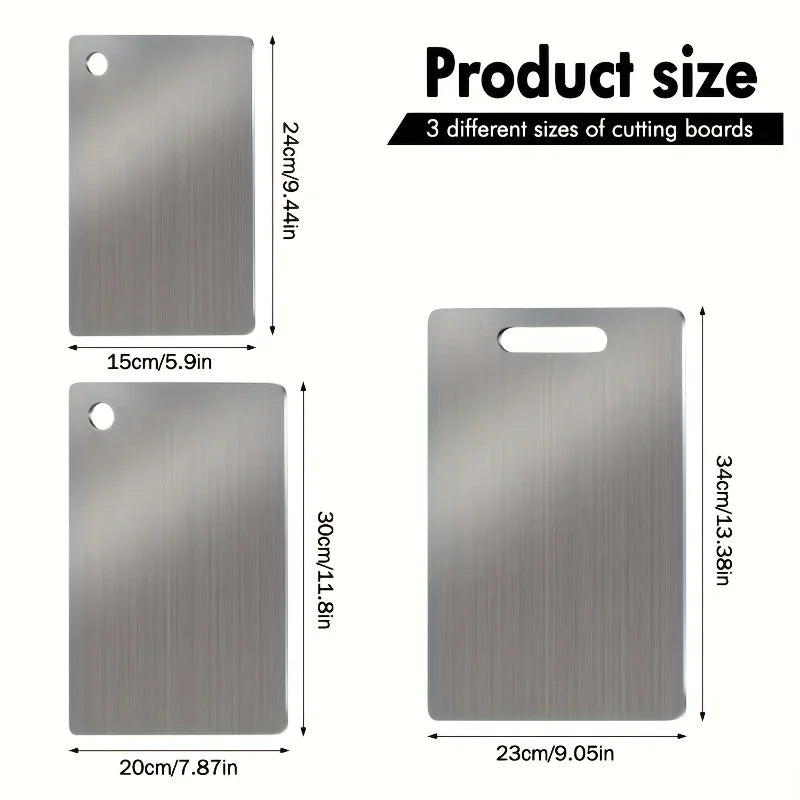 Stainless Steel Cutting Boards – Set of 3, BPA-Free & Non-Slip