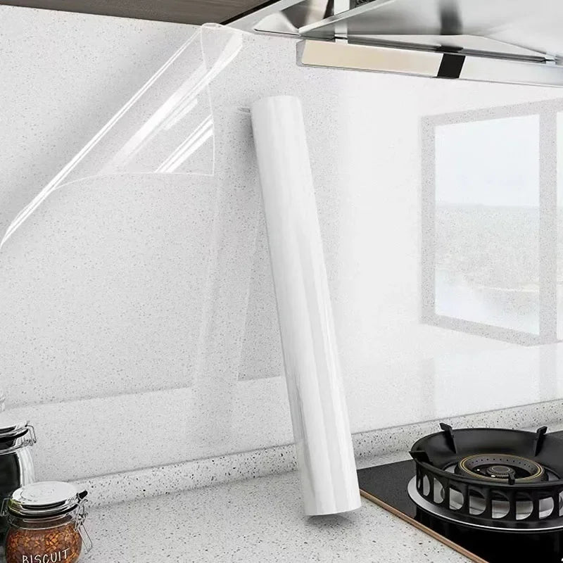 Heat-Resistant Adhesive Wallpaper for Kitchens – 45cm Clear, Grease-Proof