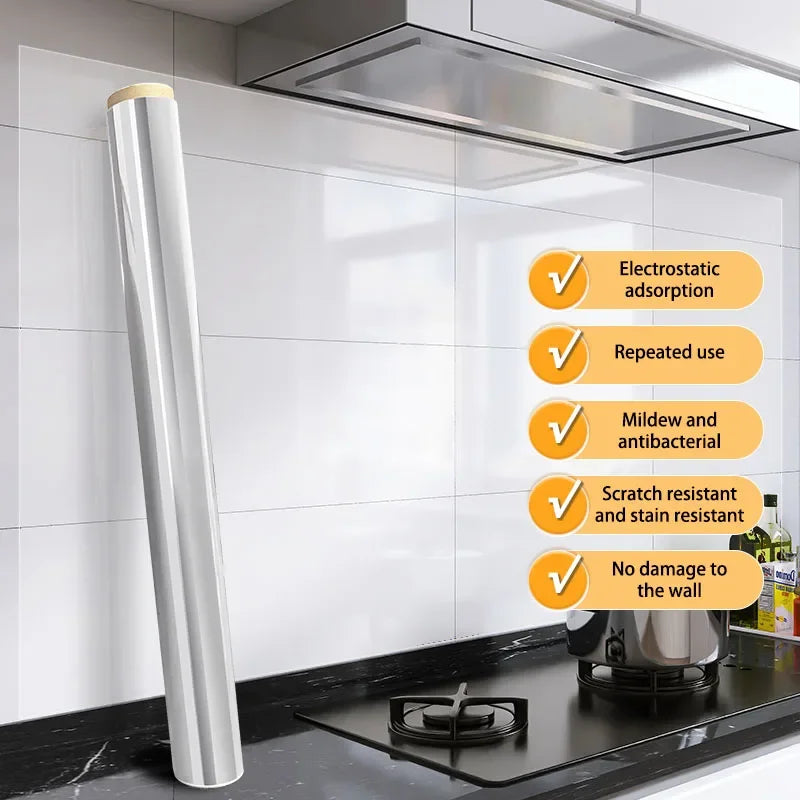 Heat-Resistant Adhesive Wallpaper for Kitchens – 45cm Clear, Grease-Proof