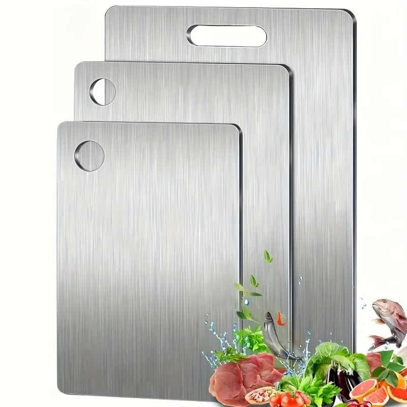 Stainless Steel Cutting Boards – Set of 3, BPA-Free & Non-Slip