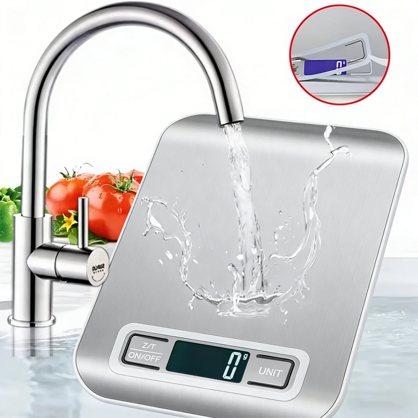 Digital LED Kitchen Scale – 10kg, 1g Precision, Stainless Steel