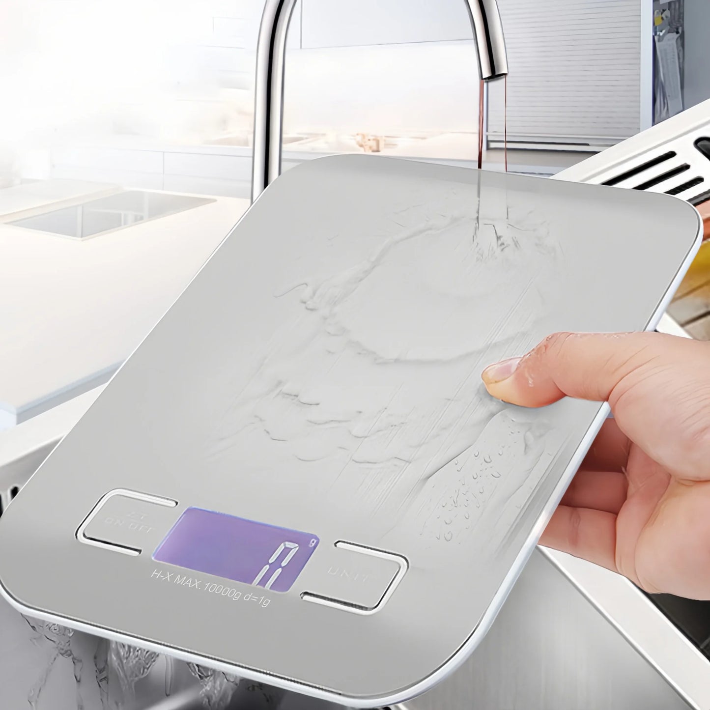 Digital LED Kitchen Scale – 10kg, 1g Precision, Stainless Steel